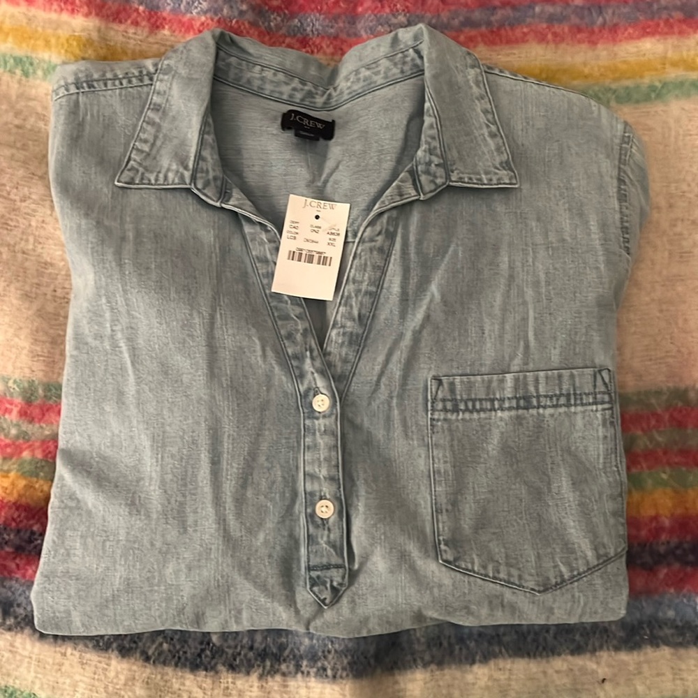 J. Crew two button henley shirt with chest pocket